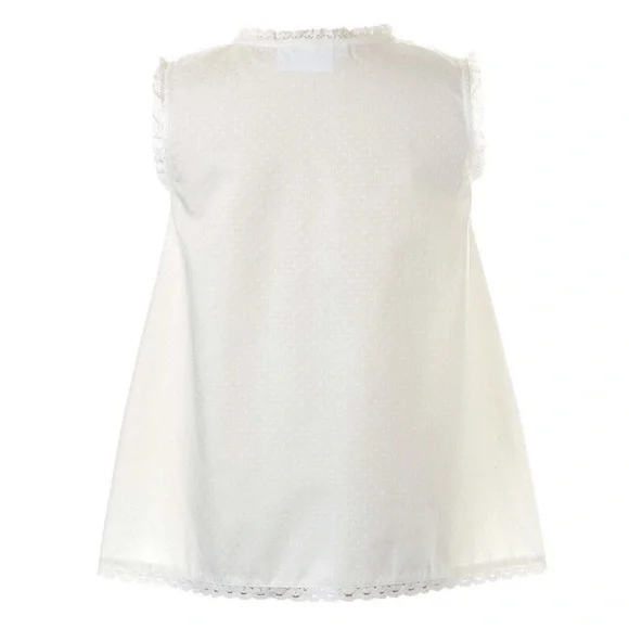Rachel Riley Lace Trimmed White Sleeveless Top size 6Y - Picture 3 of 8